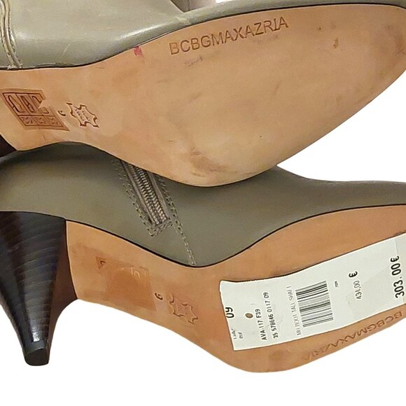 BCBGMAXAZARIA AVA Light Desert Beige Leather Boots Retail $434 - Picture 9 of 11